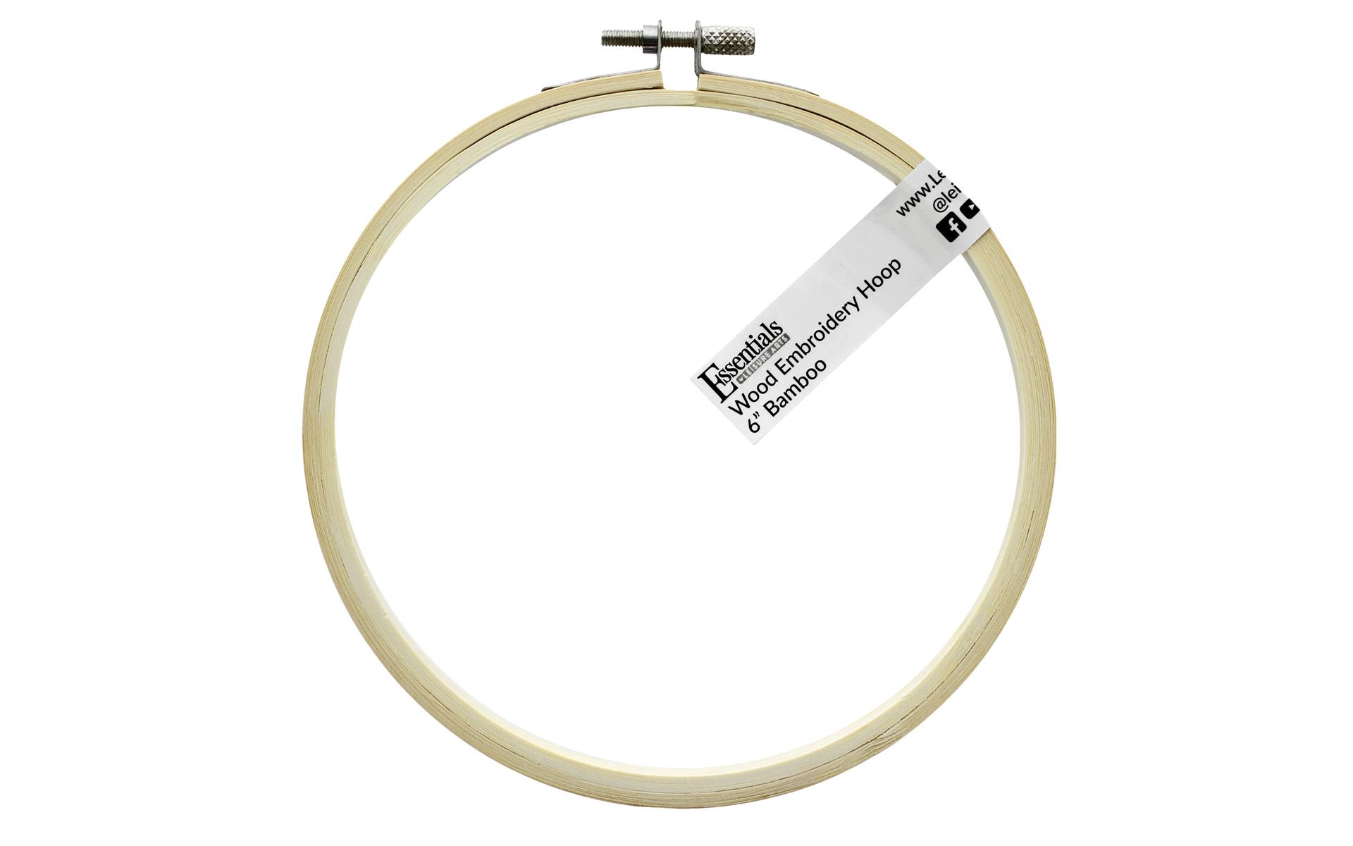 Essentials by Leisure Arts Wood Embroidery Hoop 6 Bamboo - wooden hoops  for crafts - embroidery hoop holder - cross stitch hoop - cross stitch  hoops